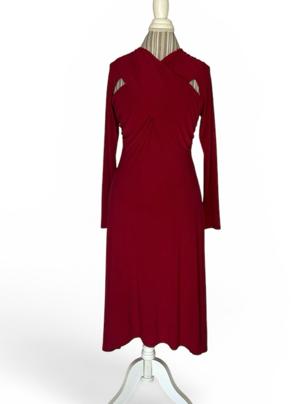 Express Long Sleeve Twist-Front Midi Dress